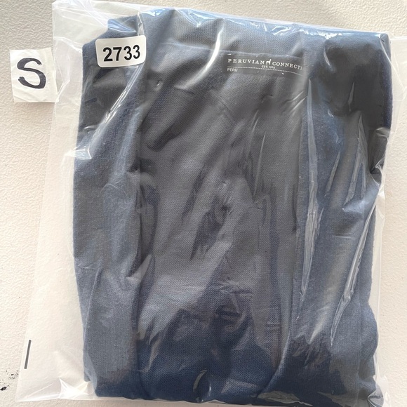 Peruvian Connection Pima Cotton peplum Blue Drapey Open Front Cardigan XS - Picture 10 of 11